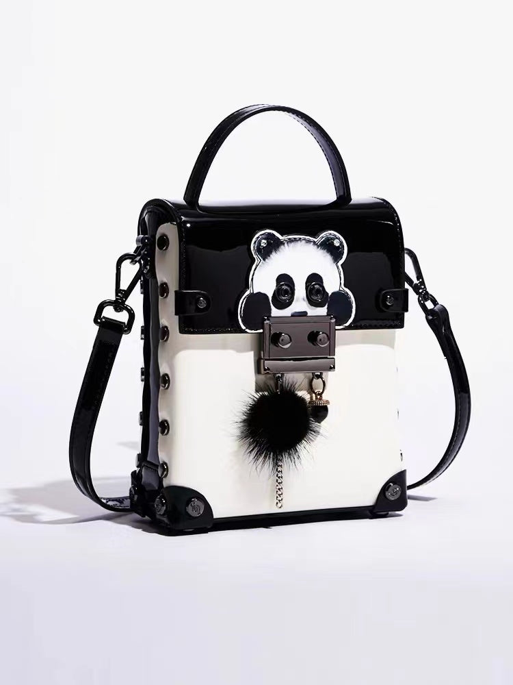 Tote Bag Panda, Punk Bag, en cuir PU en 2 couleurs
