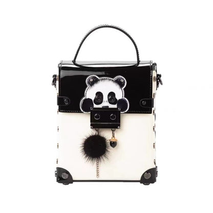 Tote Bag Panda, Punk Bag, in PU leather in 2 Colors