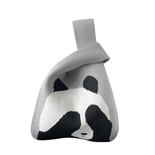 Mini sac à tricoter Panda Bag : sacs à main tricotés panda mignon en 4 couleurs