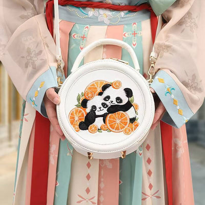 Bolso tradicional de panda, panda y naranjas, 7,87''