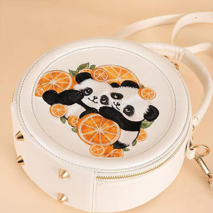 Bolso tradicional de panda, panda y naranjas, 7,87''