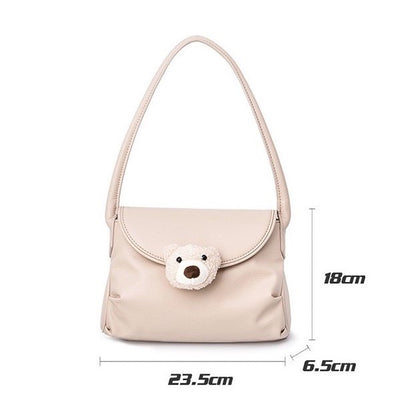 Shoulder Bag: Ladies Fashion Cute Bear Minimalist Handbag, 9.25inch
