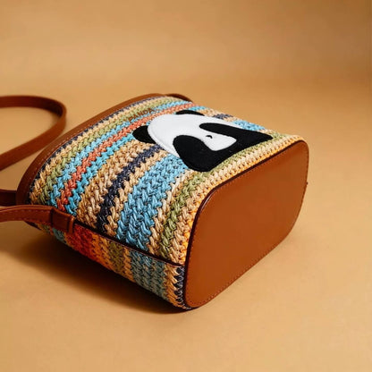 Rainbow Weave Panda Bag, Summer-ready Panda Body Bag