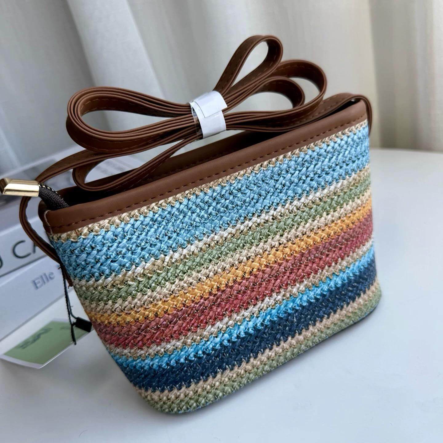 Rainbow Weave Panda Bag, Summer-ready Panda Body Bag