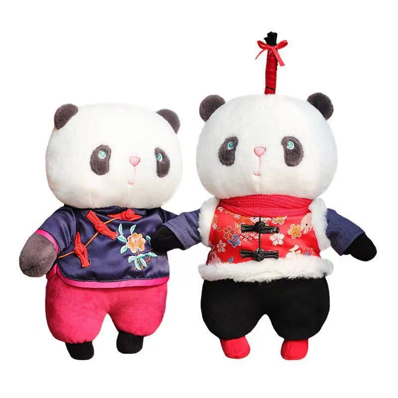 Muñeco de panda tradicional, pequeño panda de peluche, regalo para parejas, 10,63''