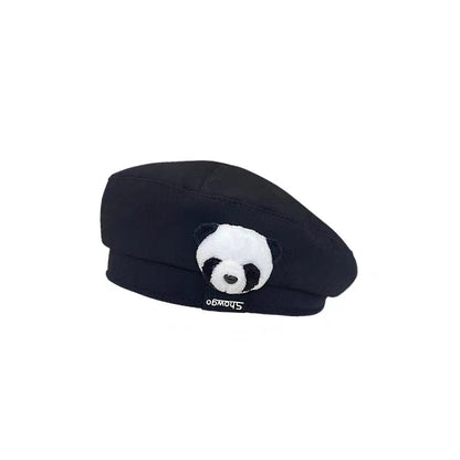 Panda Hat, Beret with Panda Head, in 3 Colors
