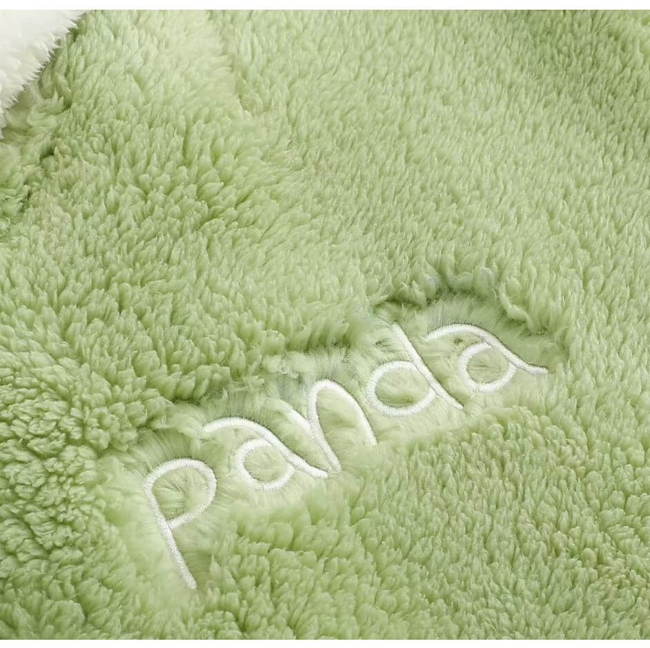 Pijama de panda verde, conjunto de pijama de terciopelo coral