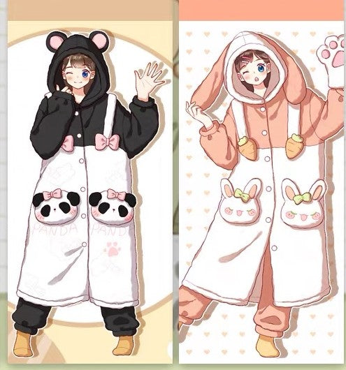 Panda Bear Pajamas, Women's Pajama Sets, with Panda Pocket
