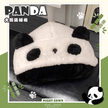 Panda Pajamas Women's, One Piece Panda, Flannel Pajamas