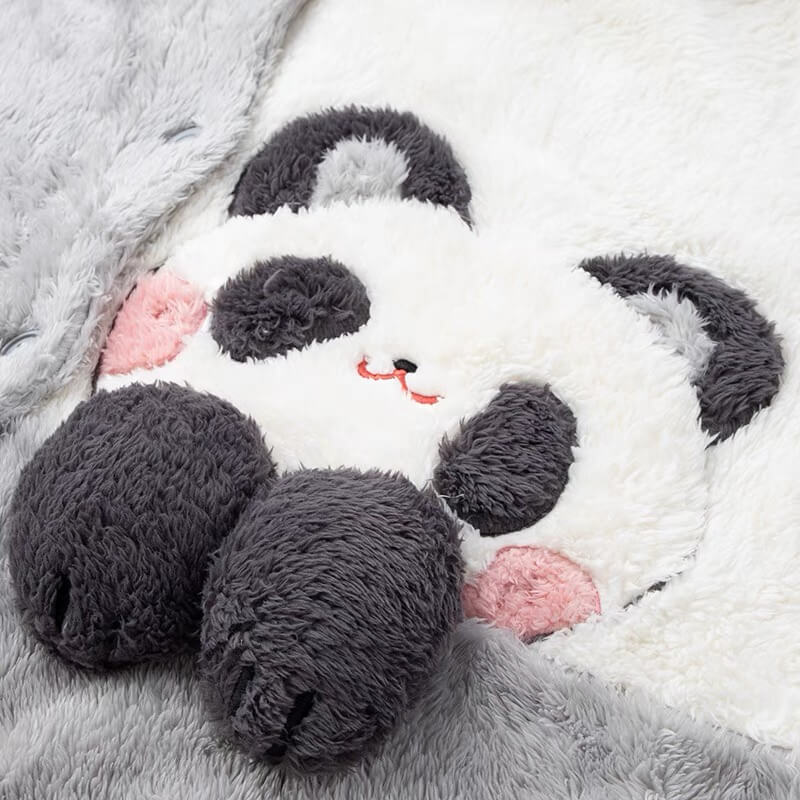 Panda Pajama, Conjunto de Pijama en Terciopelo Coral
