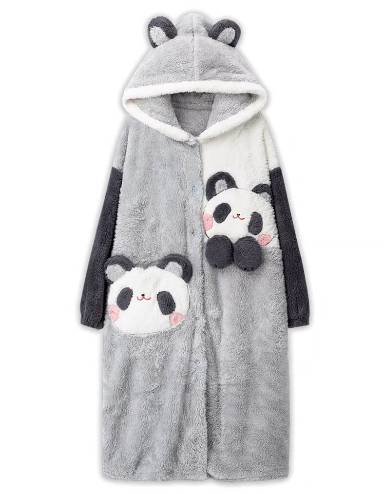 Pyjama Panda, Ensemble Pyjama en Velours Corail