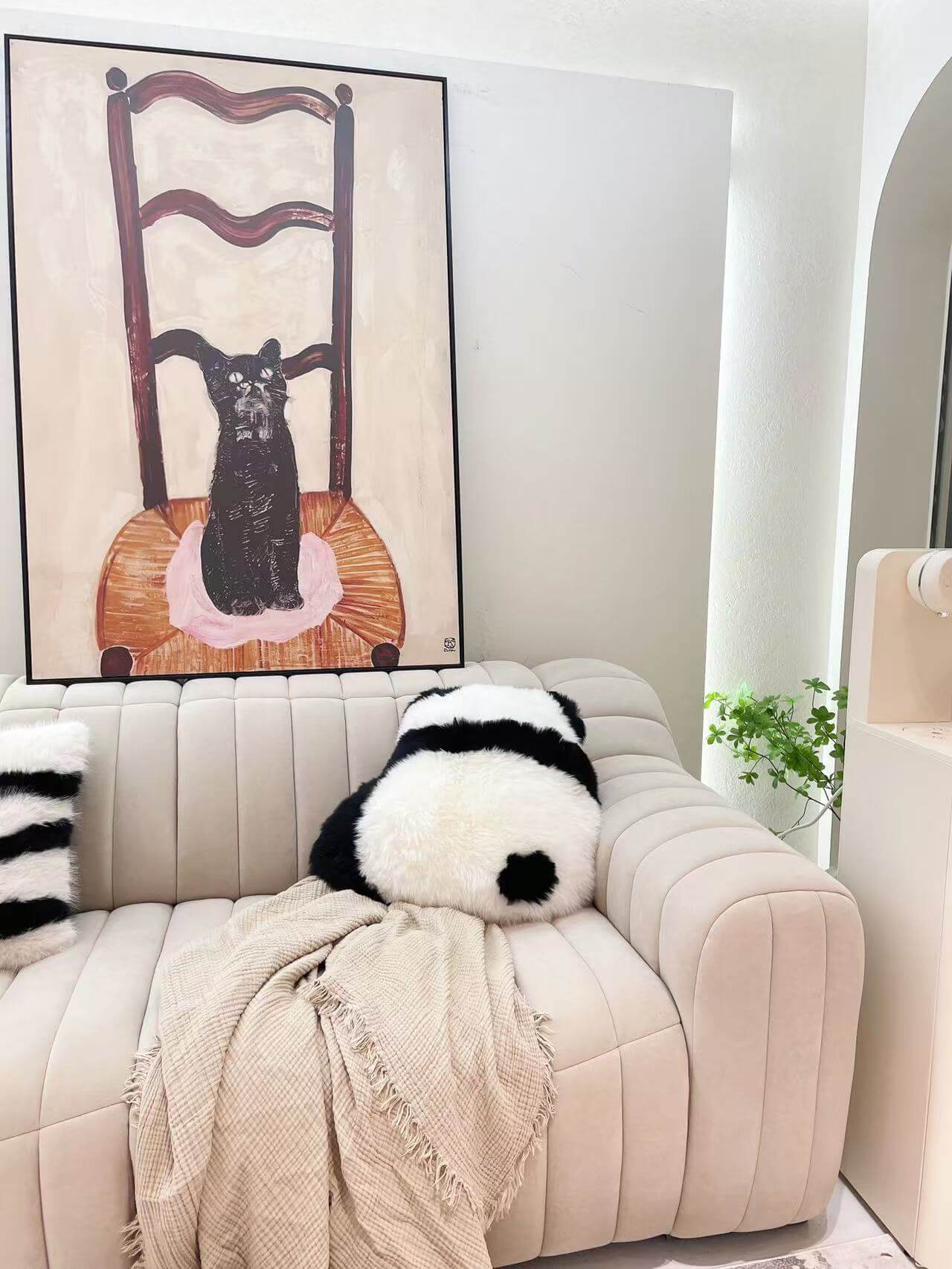 Fluffy Panda Pillow in 2 Styles, 19.69''