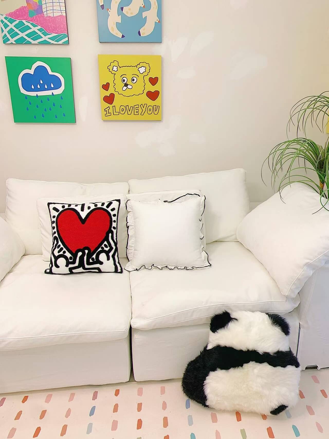 Fluffy Panda Pillow in 2 Styles, 19.69''