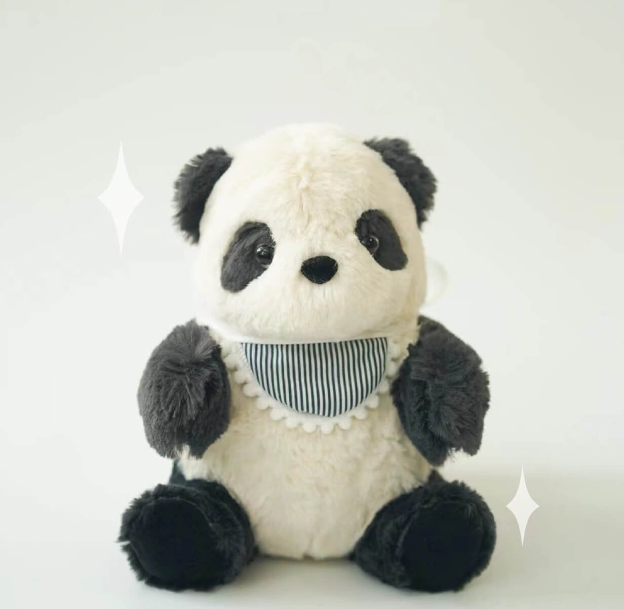 Peluche panda géant avec bavoir, en 3 tailles