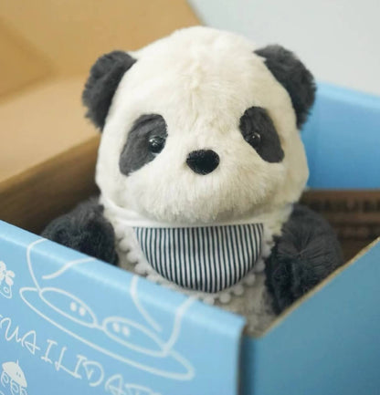 Peluche panda géant avec bavoir, en 3 tailles