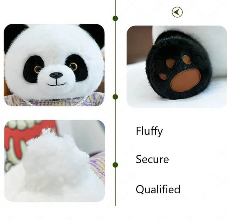 PELUCHE PANDA ET TUBE EN BAMBOU en 2 tailles