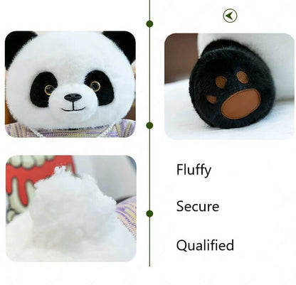 PELUCHE PANDA ET TUBE EN BAMBOU en 2 tailles