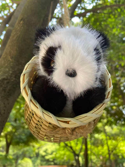 Cesta de bambú ecológica hecha a mano y peluche de panda de Chengdu