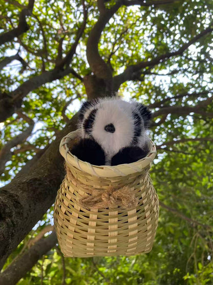 Cesta de bambú ecológica hecha a mano y peluche de panda de Chengdu