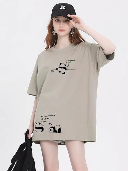 Chemise Panda, T-shirt imprimé avec Panda Three Brothers en 6 couleurs