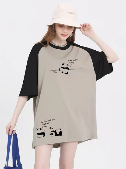 Panda Shirt, Printed T-shirt with Panda Three Brothers in 6 Colors