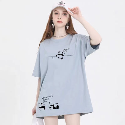 Panda Shirt, Printed T-shirt with Panda Three Brothers in 6 Colors