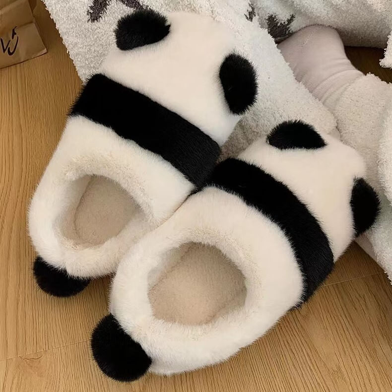 Zapatilla Panda, lindas pantuflas de felpa para otoño e invierno