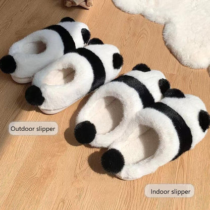 Pantoufle Panda, pantoufles en peluche mignonnes pour l’automne et l’hiver