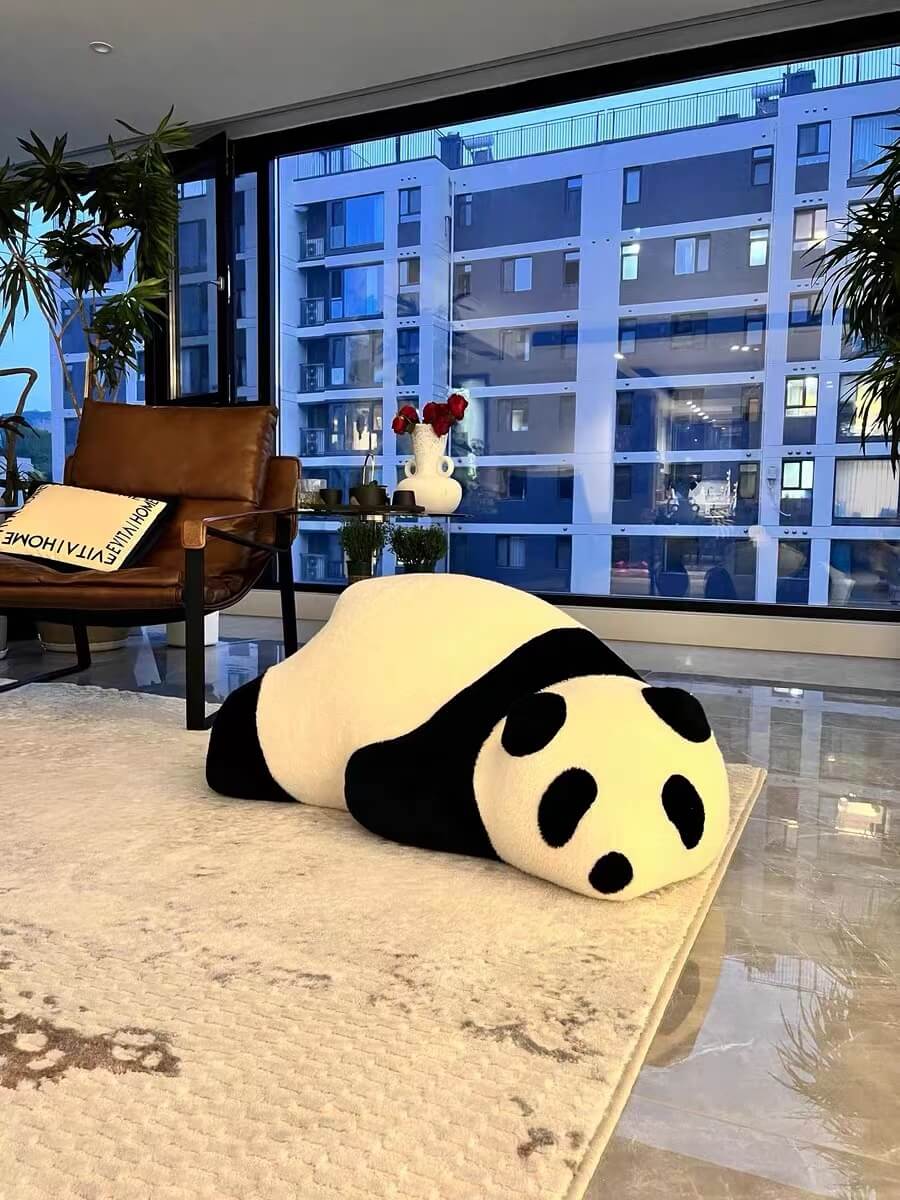 Sillón Panda, bonito sofá pequeño, mecedora individual, puf Snorlax