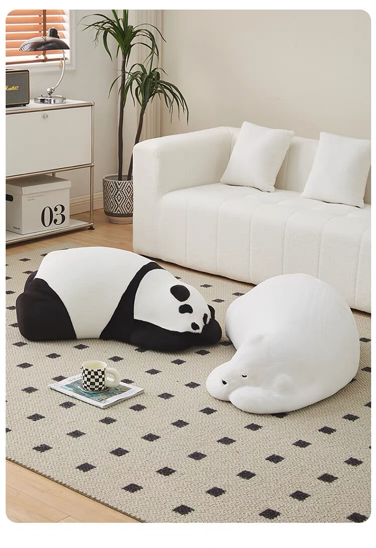 Sillón Panda, bonito sofá pequeño, mecedora individual, puf Snorlax