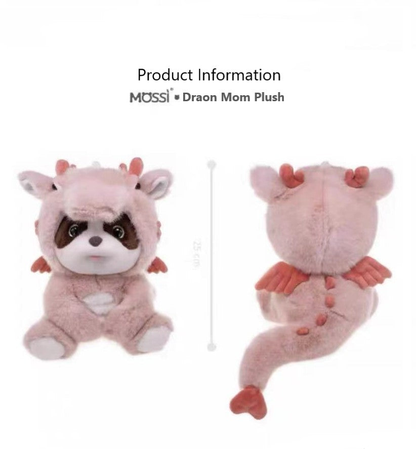 Pink Dragon Plush, Pink Dragon Plush Toy, Dragon Mom, 11.8''