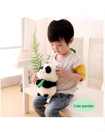 Petit ours panda en peluche, mignon panda en peluche avec bambou, 7,8''