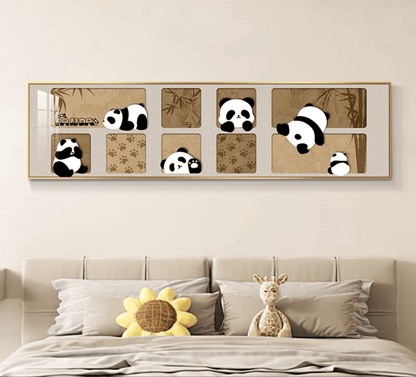 Panda Wall Art: Modern Sitting Room Living room Framed Art Framed On Canvas Print