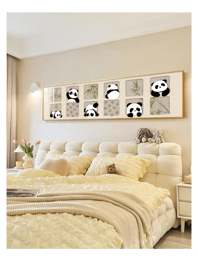 Panda Wall Art: Modern Sitting Room Living room Framed Art Framed On Canvas Print