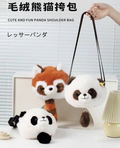 Sac à bandoulière en peluche et mignon, Qizai Panda, Hehua Panda