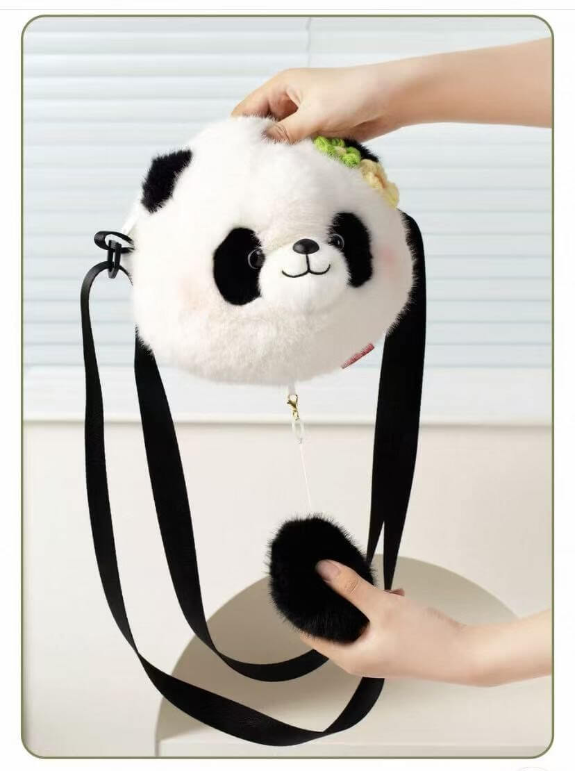 Sac à bandoulière en peluche et mignon, Qizai Panda, Hehua Panda