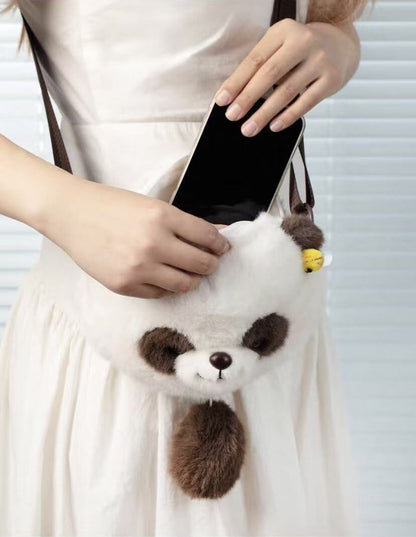Sac à bandoulière en peluche et mignon, Qizai Panda, Hehua Panda