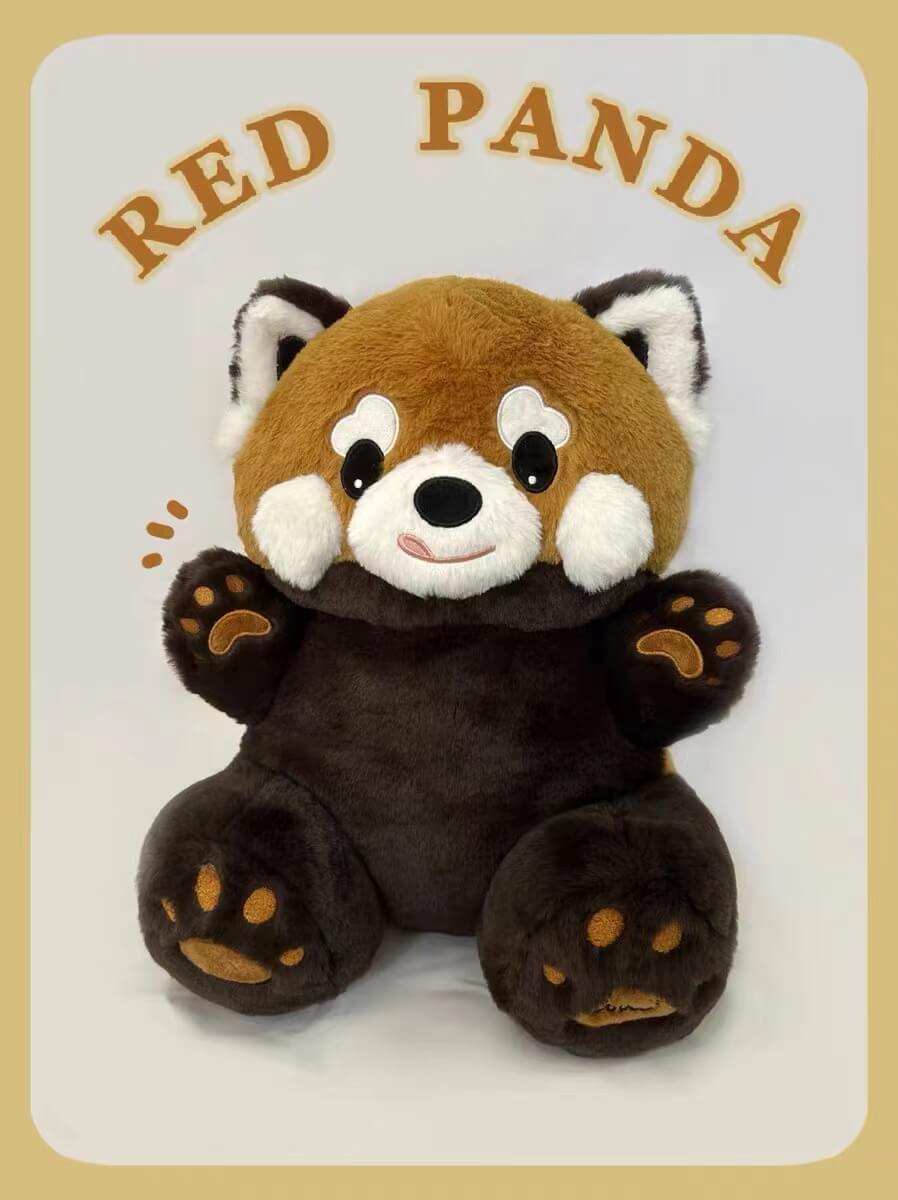 Large Red Panda Plush, with Heart Shaped Eyes, 15.5''