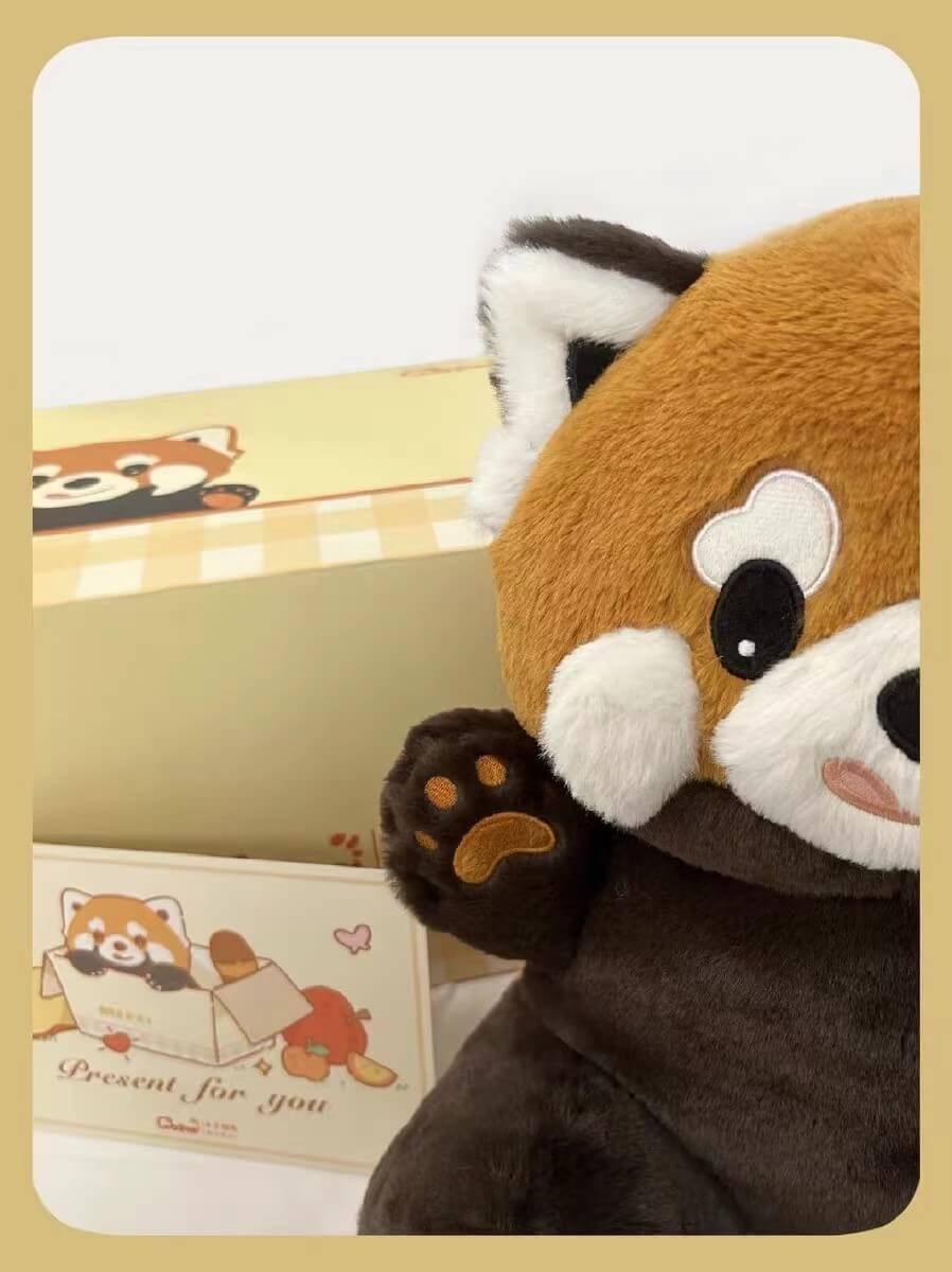 Panda Rojo Peluche, con Ojos en Forma de Corazón, 15.5''