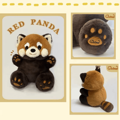 Large Red Panda Plush, with Heart Shaped Eyes, 15.5''