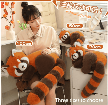 Peluche de panda rojo grande y enojado, en 3 tamaños