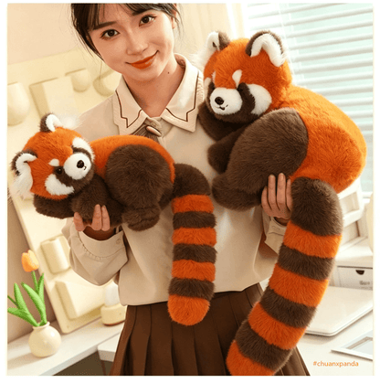 Peluche de panda rojo grande y enojado, en 3 tamaños