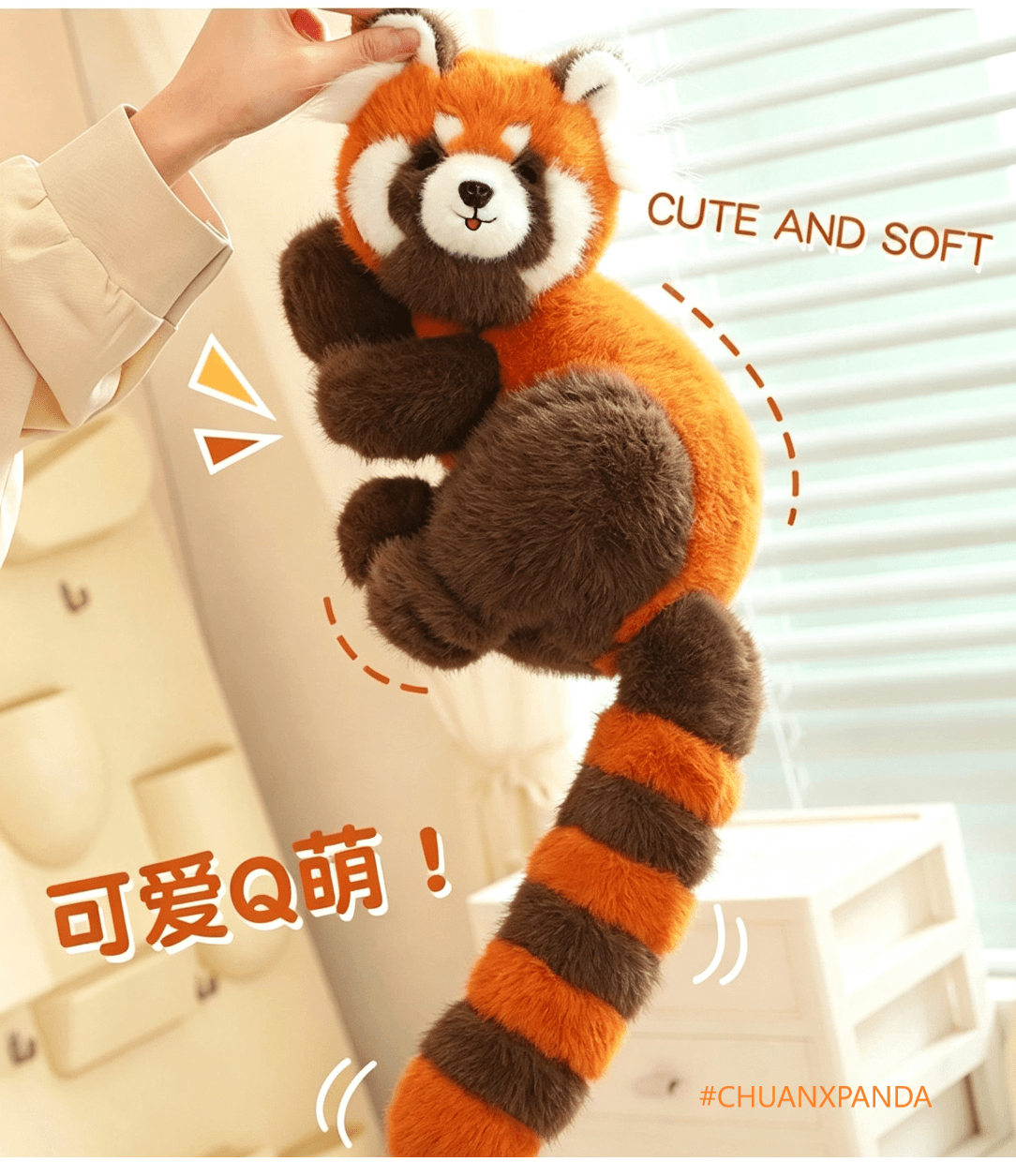 Peluche de panda rojo grande y enojado, en 3 tamaños