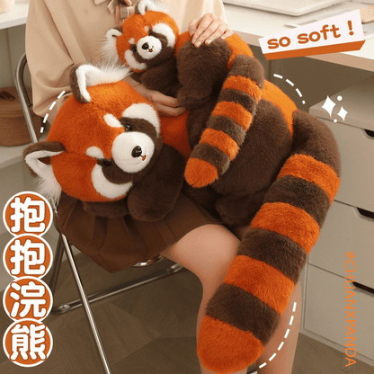 Peluche de panda rojo grande y enojado, en 3 tamaños