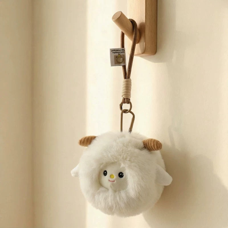 Chubby Lamb Plush Toy, Zodiac Plush for Bag Decoration 🐑