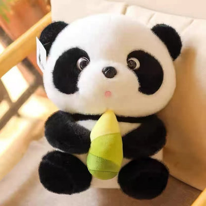 Oso Panda de Peluche Pequeño con Bambú, 9,84''