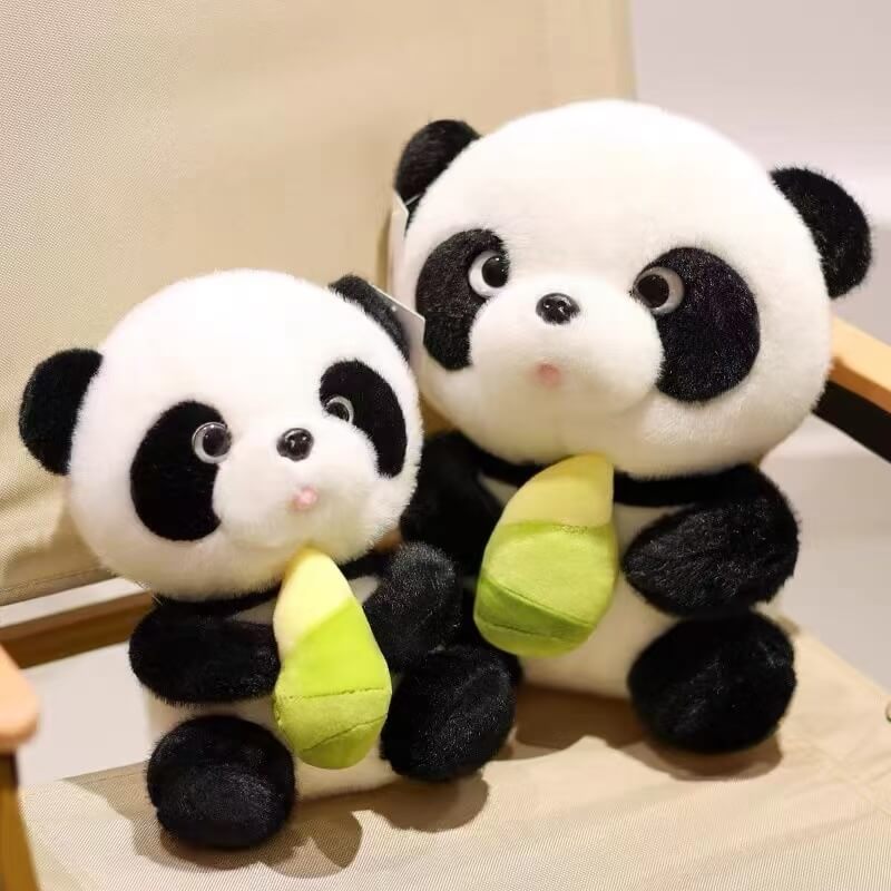 Oso Panda de Peluche Pequeño con Bambú, 9,84''