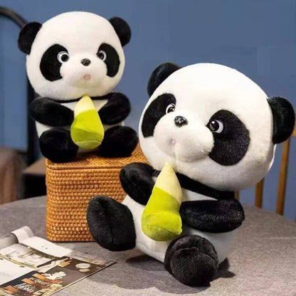 Oso Panda de Peluche Pequeño con Bambú, 9,84''