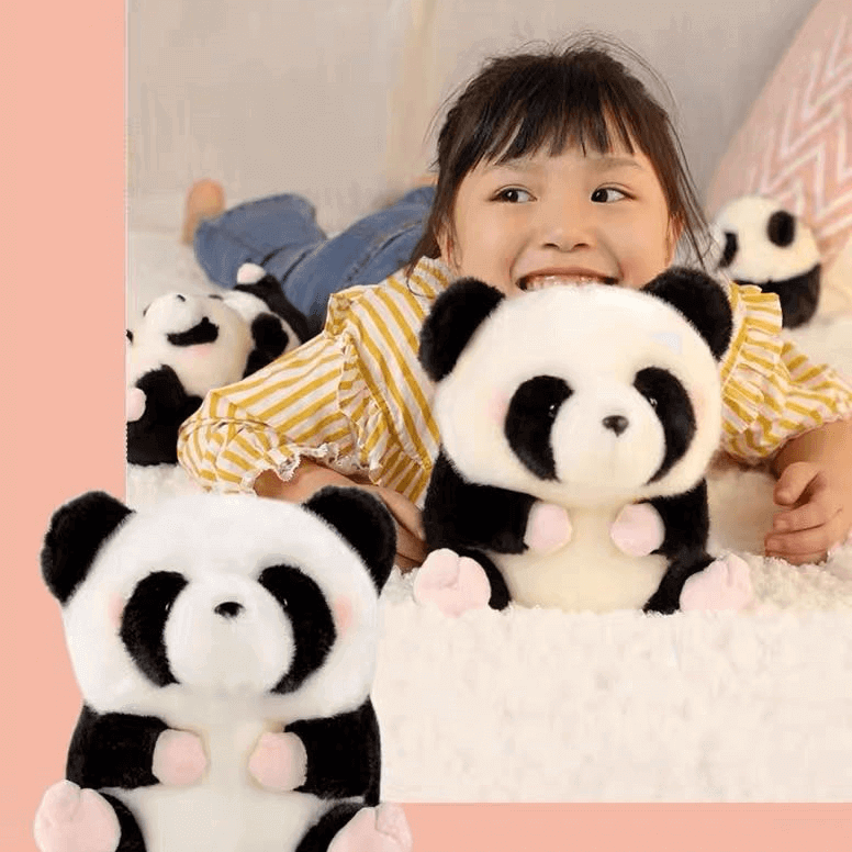 Small Panda Stuffed Animal, Panda Pendant in 3 Sizes