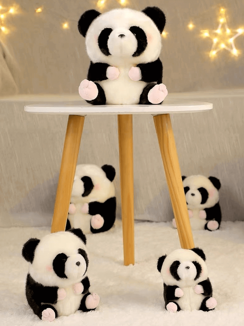 Small Panda Stuffed Animal, Panda Pendant in 3 Sizes